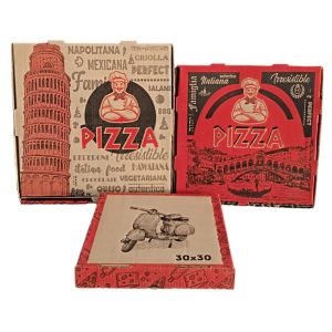 Caja corrugada para pizza genérica